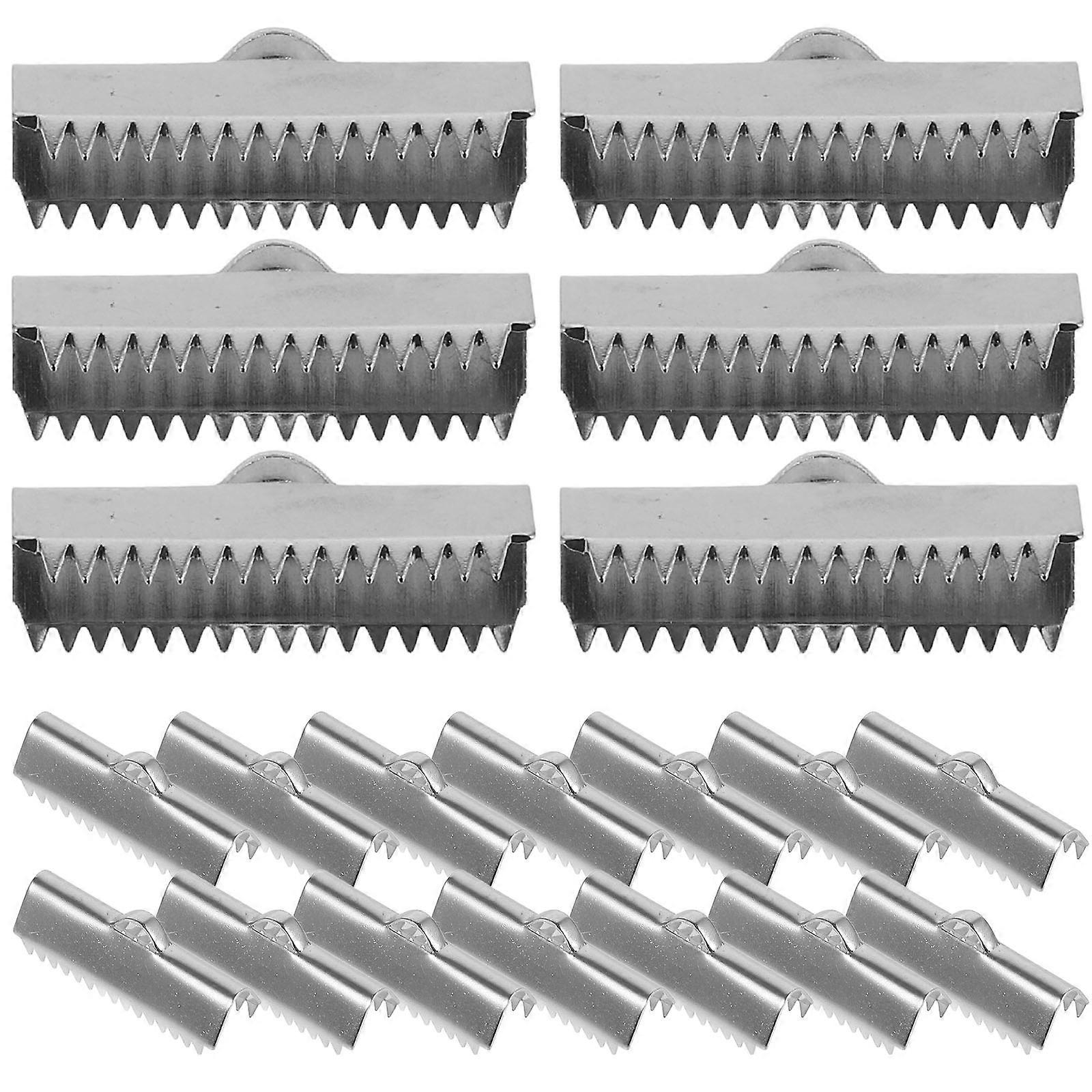 20PCS Cord Clamps with Durable Metal Fasteners for Jewelry Making – Securely Attach Ribbons and Cords with Elegant Color Findings