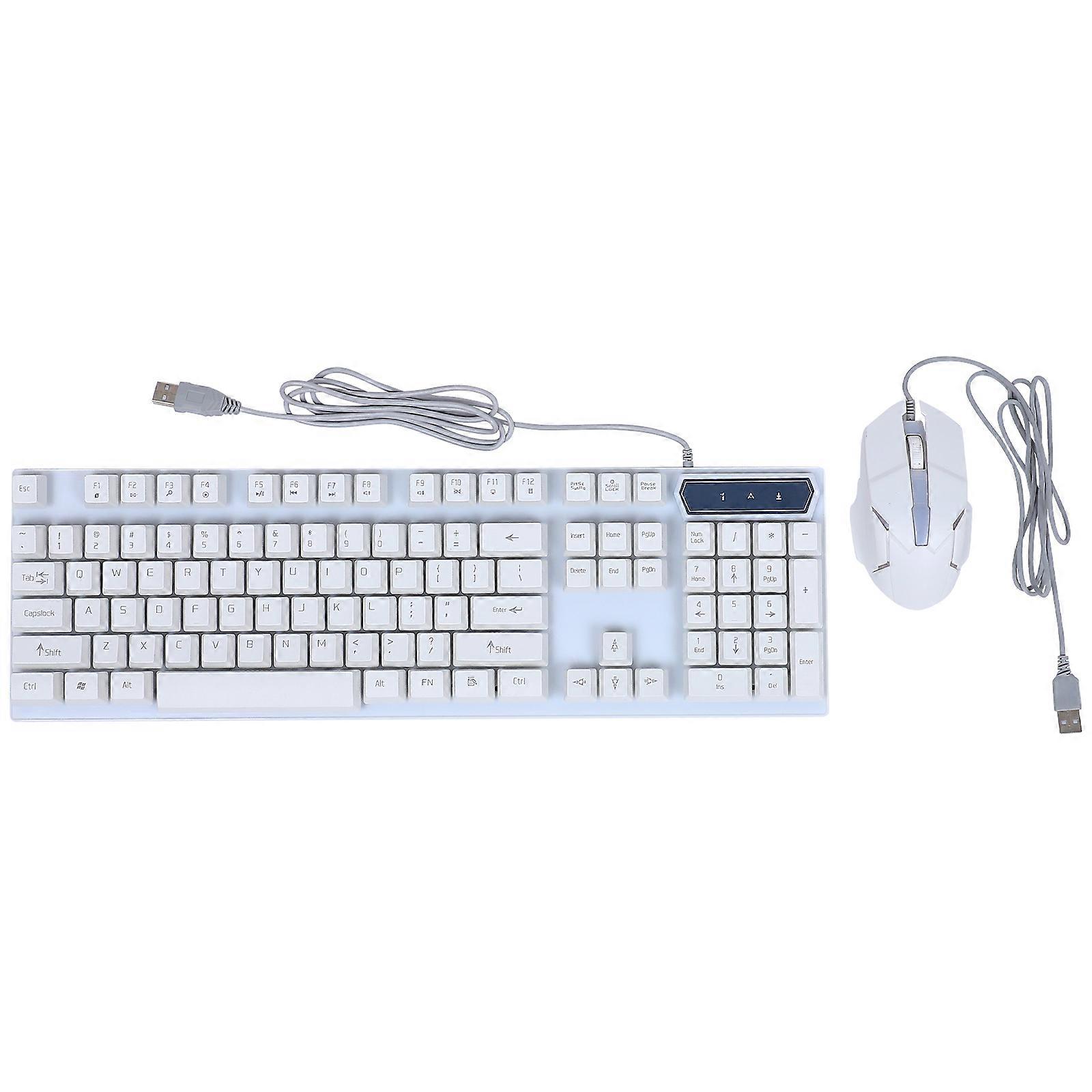 Durable Gaming Keyboard Mouse Combo with ABS Material White Color for Home Use Waterproof and Ergonomic Design