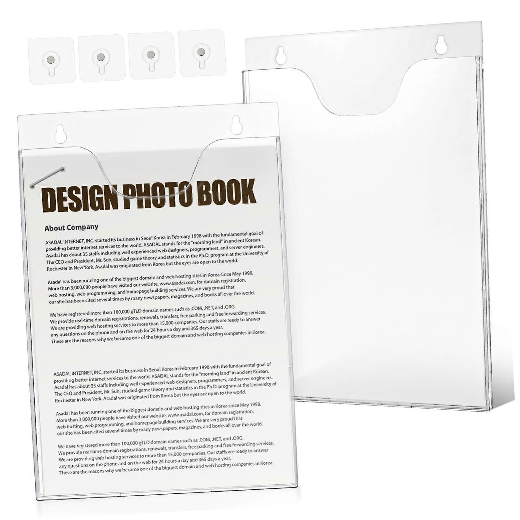Pack of 2 Flyer Display Stands for Wall Mounting Flyer Holder