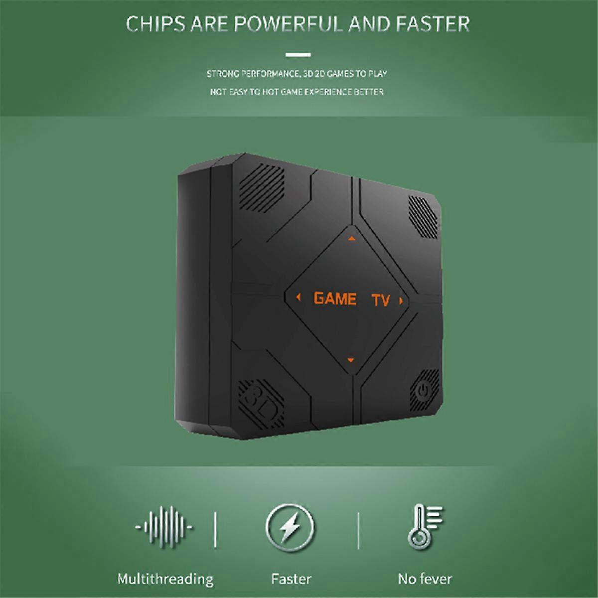 V5 Retro Game Console 64G Dual Handheld Game Console TV Box US Plug