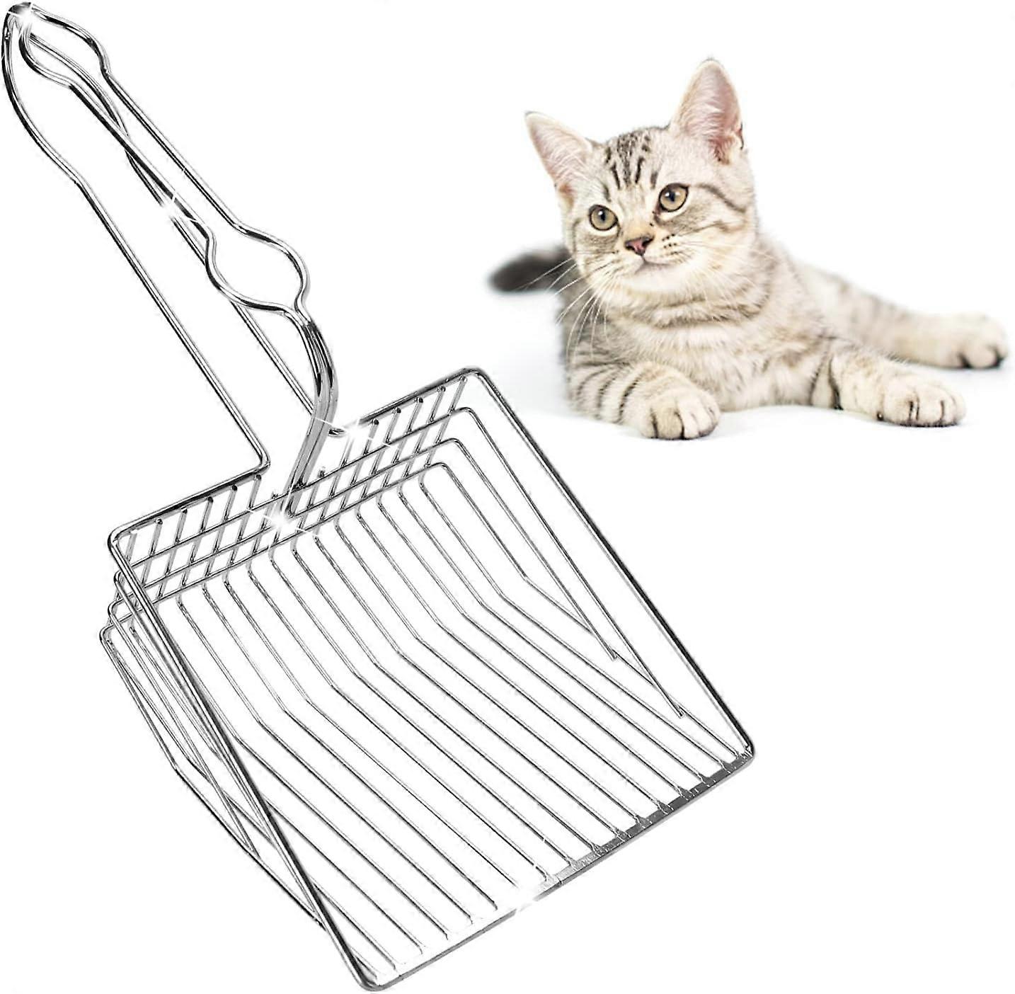 1-Pack Cat Litter Scoop, Deep Scoop, Quick Screen, Stainless Steel