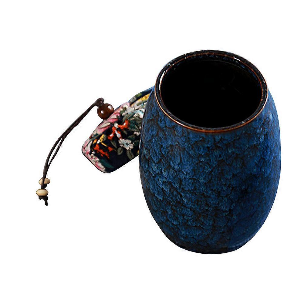 Ceramic Airtight Tea Canister Multi Function Desktop Jar with Cork Stopper for Scented Tea Storage Elegant Design
