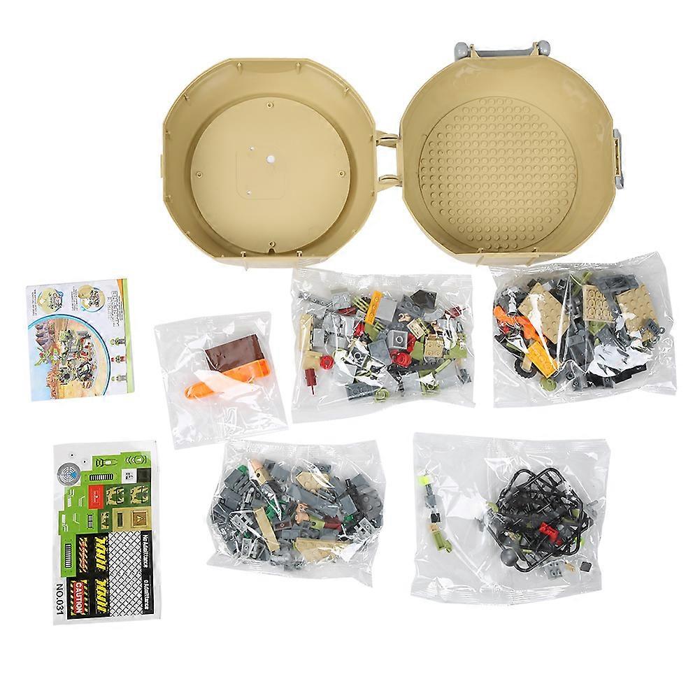 Educational Toy Portable Storage Box Military Scene Ornaments Building Blocks Set for Kid Gift