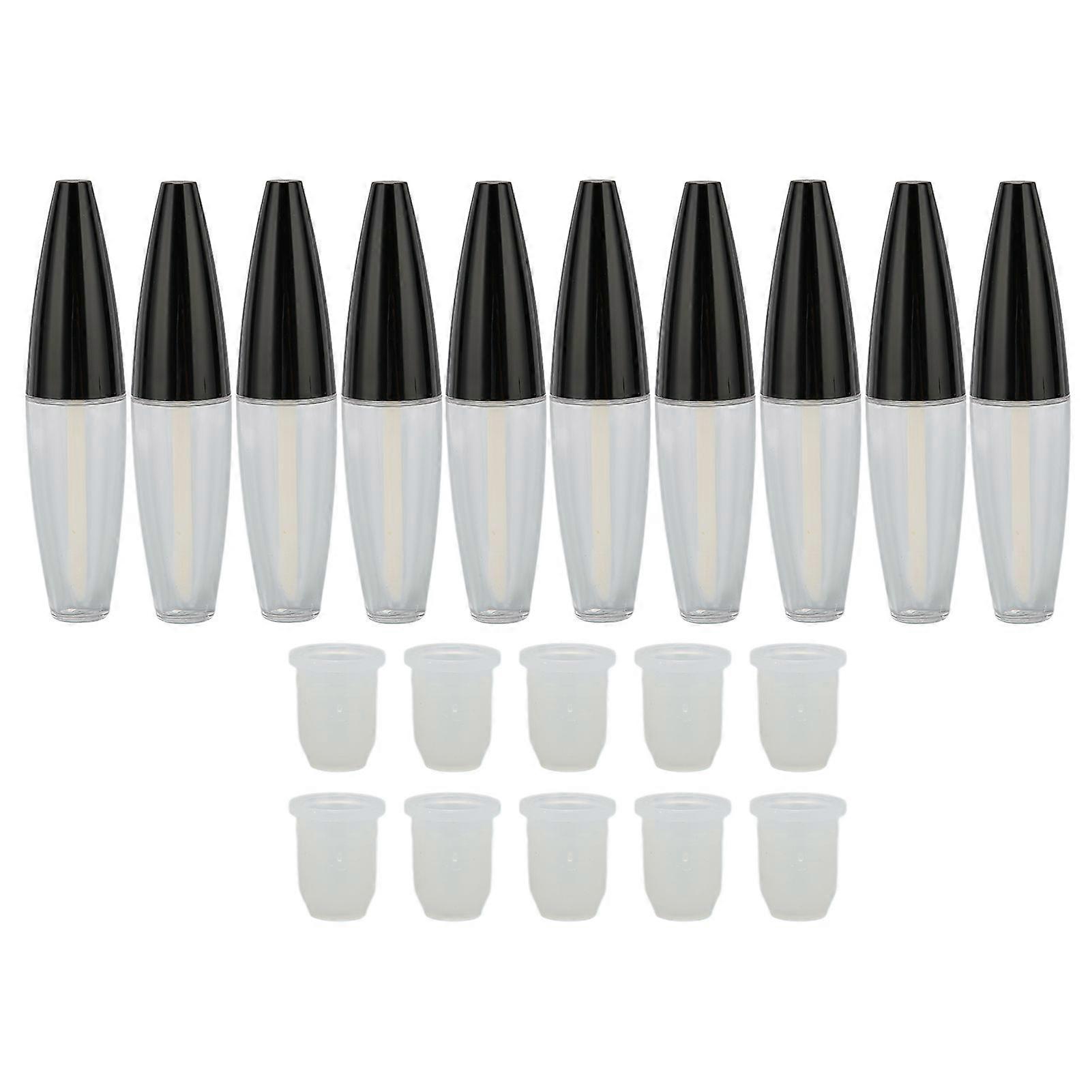 10Pcs Lipgloss Tubes 12ml Transparent Exquisite Stable Glossy Nonslip Portable Lip Gloss Containers for Home TravelYMMR)