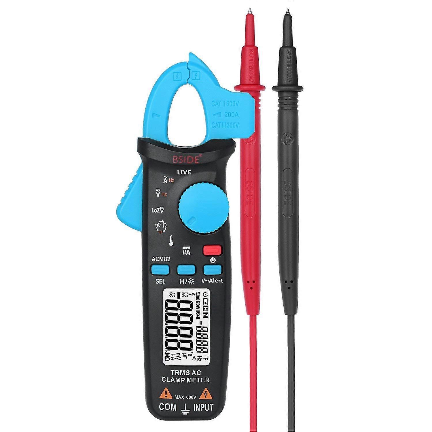 Digital Clamp Meter ACM82 Auto Range True RMS for Current, Voltage, Hz, Temperature, Ohm, uF with Pocket Clip