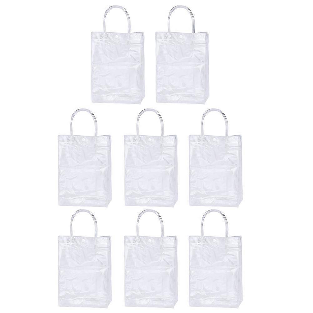 Transparent PVC Tote Bag for Storage Use Waterproof Easy to Clean with Square Bottom 8 Pieces
