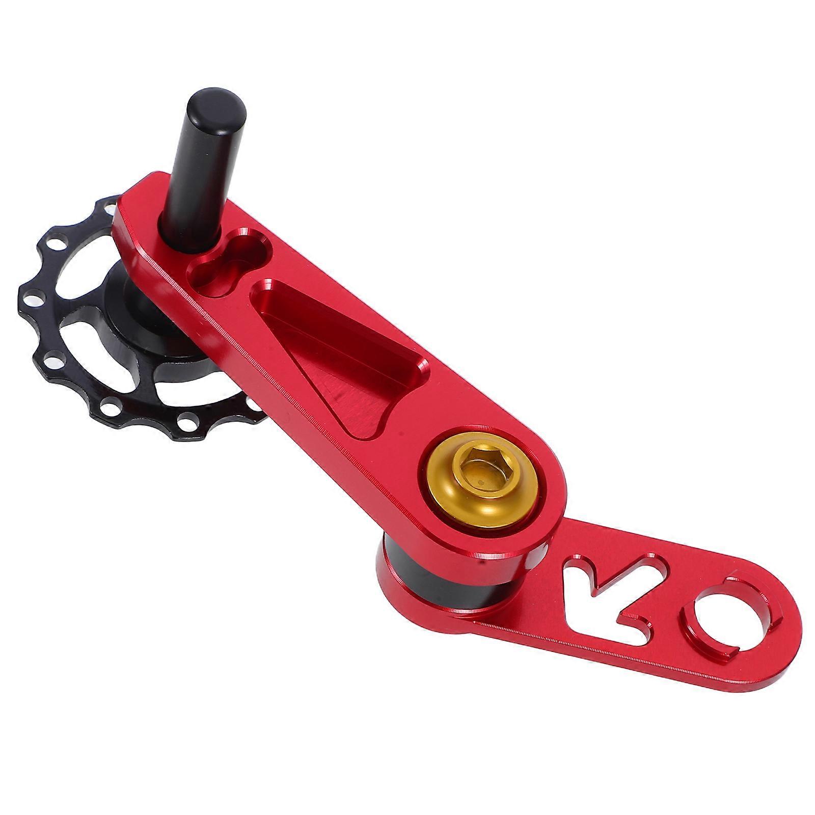 Bike Chain Tensioner Prevent Chain Drop For Folding Bicycle Red Stainless Steel Speed Adjuster 1Set