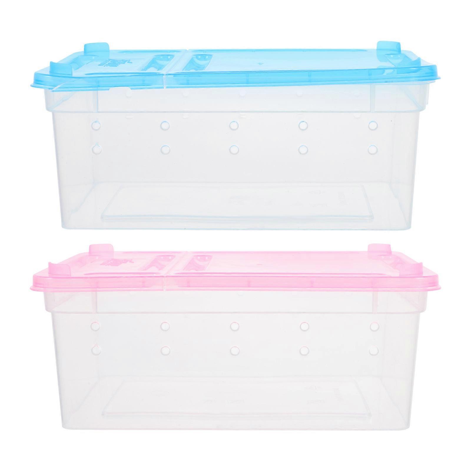 Reptile Feeding Box Lightweight Portable Breeding Container for Tortoises, Geckos & Snails with Ventilation for Viewing & Comfort