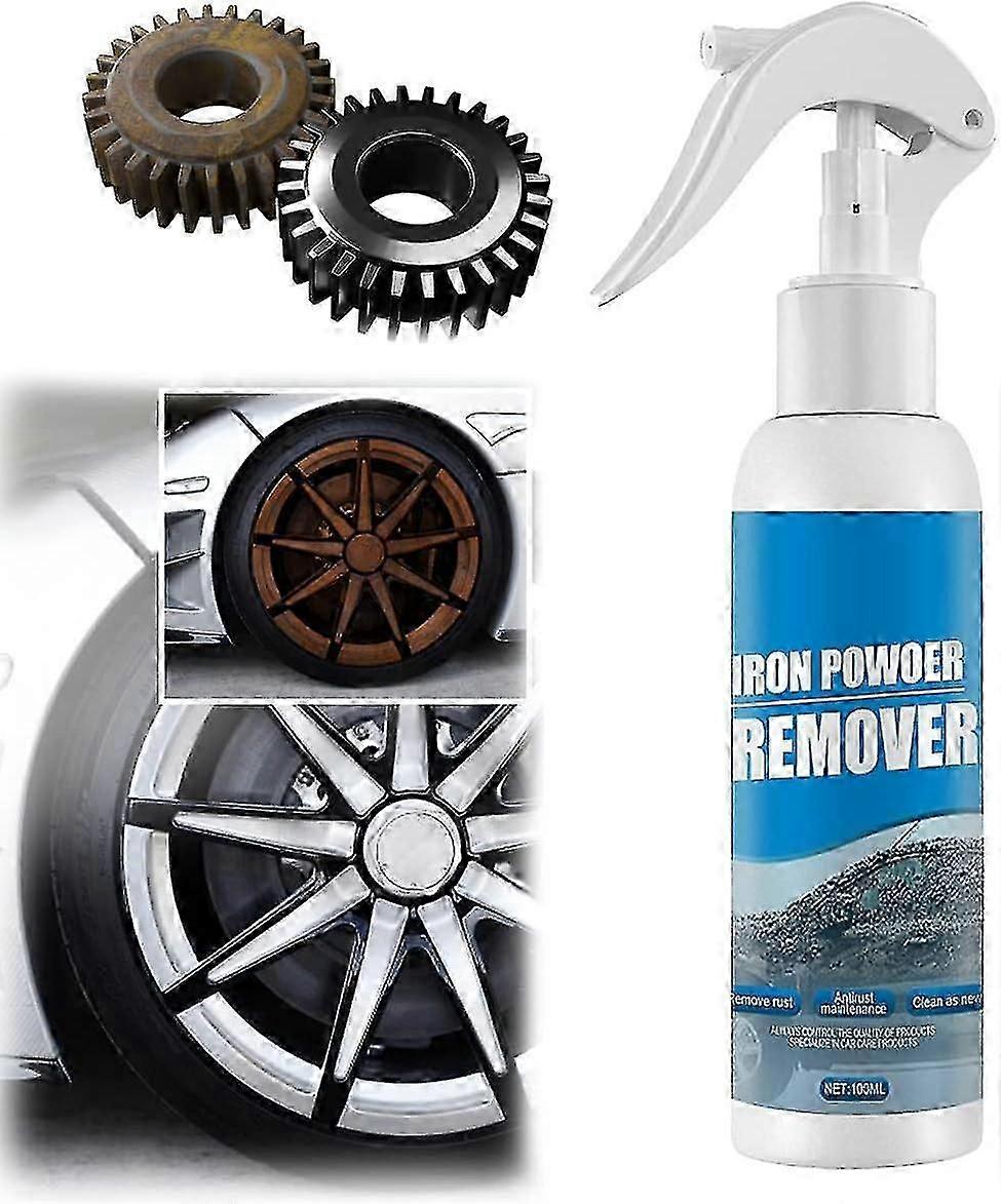 Bil rustfjerner spray, jernpulverfjerner, rustfjerner for bilhjul, bil rustfjerningsspray 100ml / 30ml
