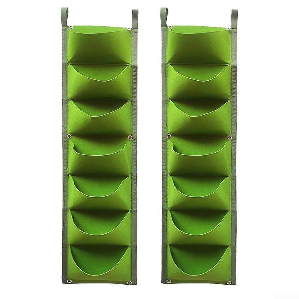 2 Green Wall Plant Pockets with 7 Pockets, Space-Saving Vertical Design, Stable Load Capacity