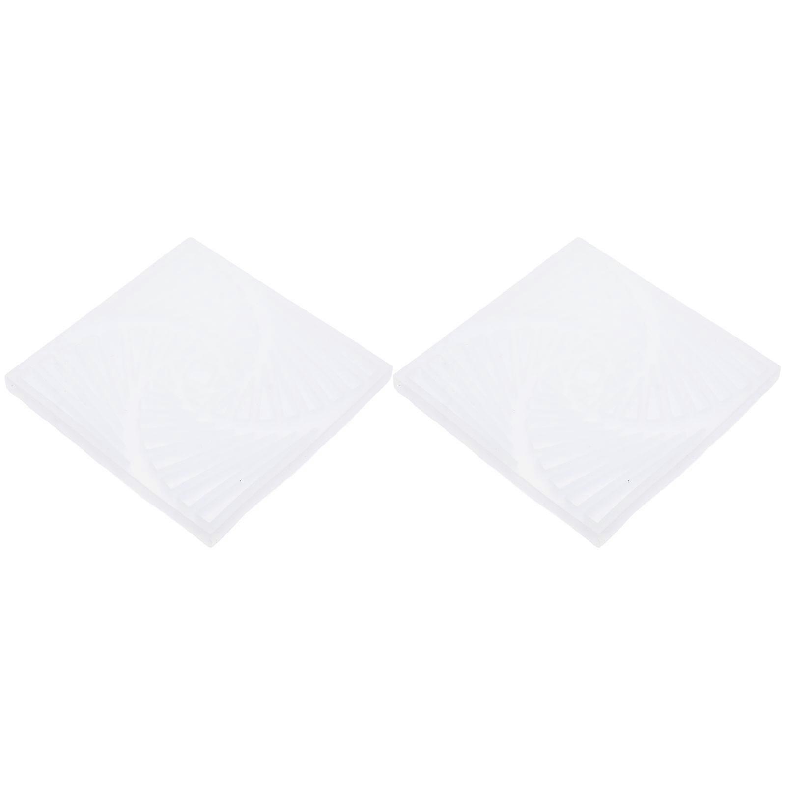 Cup Mat Mold Silicone Mold Diy Craft Making Tools Home Use Square Windmill White 10.4X10.4cm Coaster Creation 2Pcs
