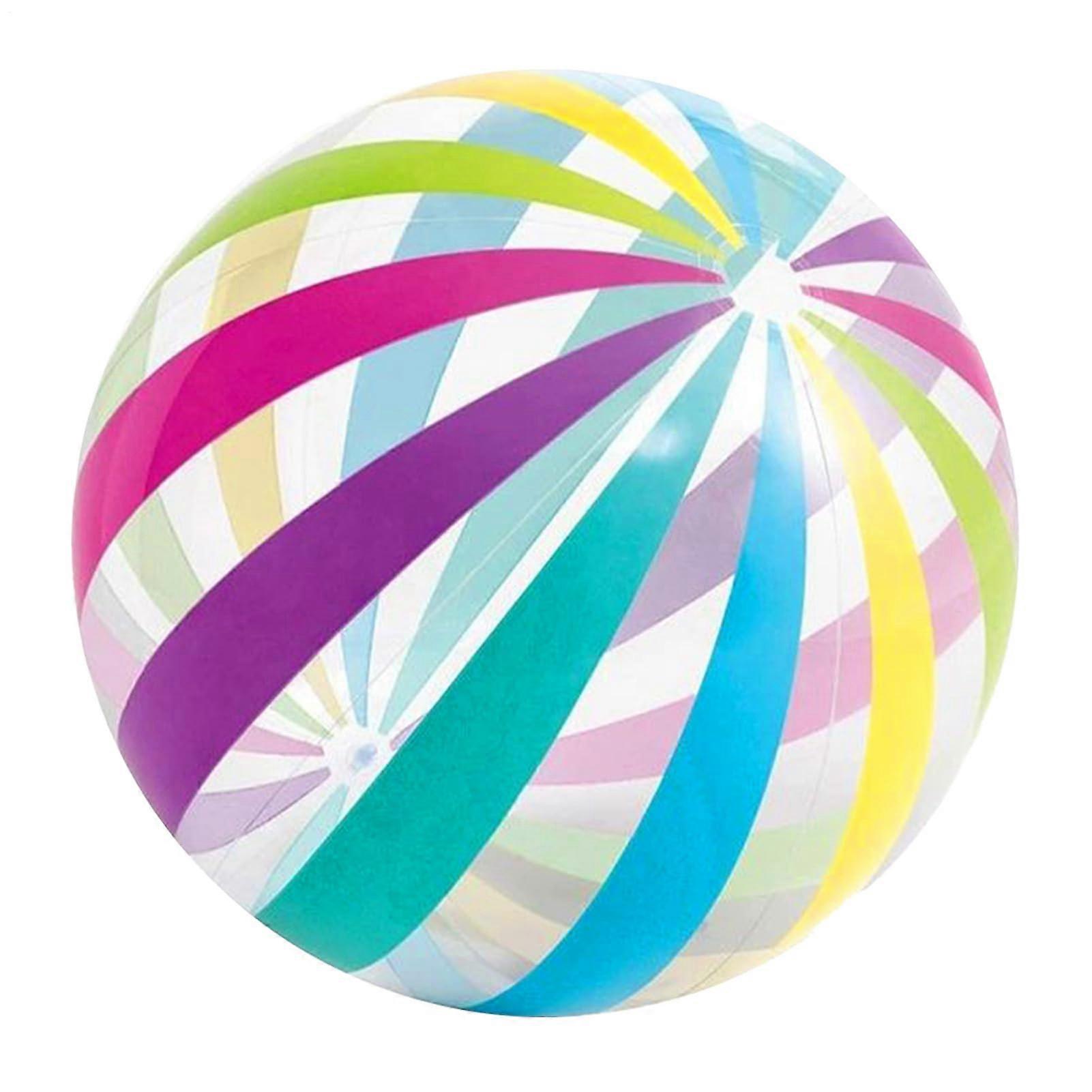 Inflatable Water Ball, Colorful Striped Beach Ball 40cm, Durable Multi-Colored Spot Swim Training Ball for Kids and Adults