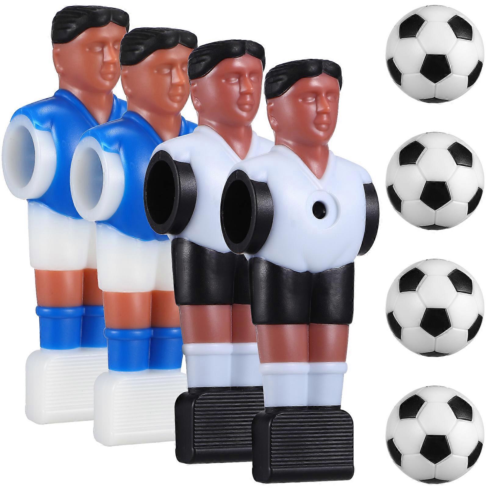 4pcs Foosball Replacement Players with Footballs for Sturdy Tabletop Soccer Game Figures for Interactive Play