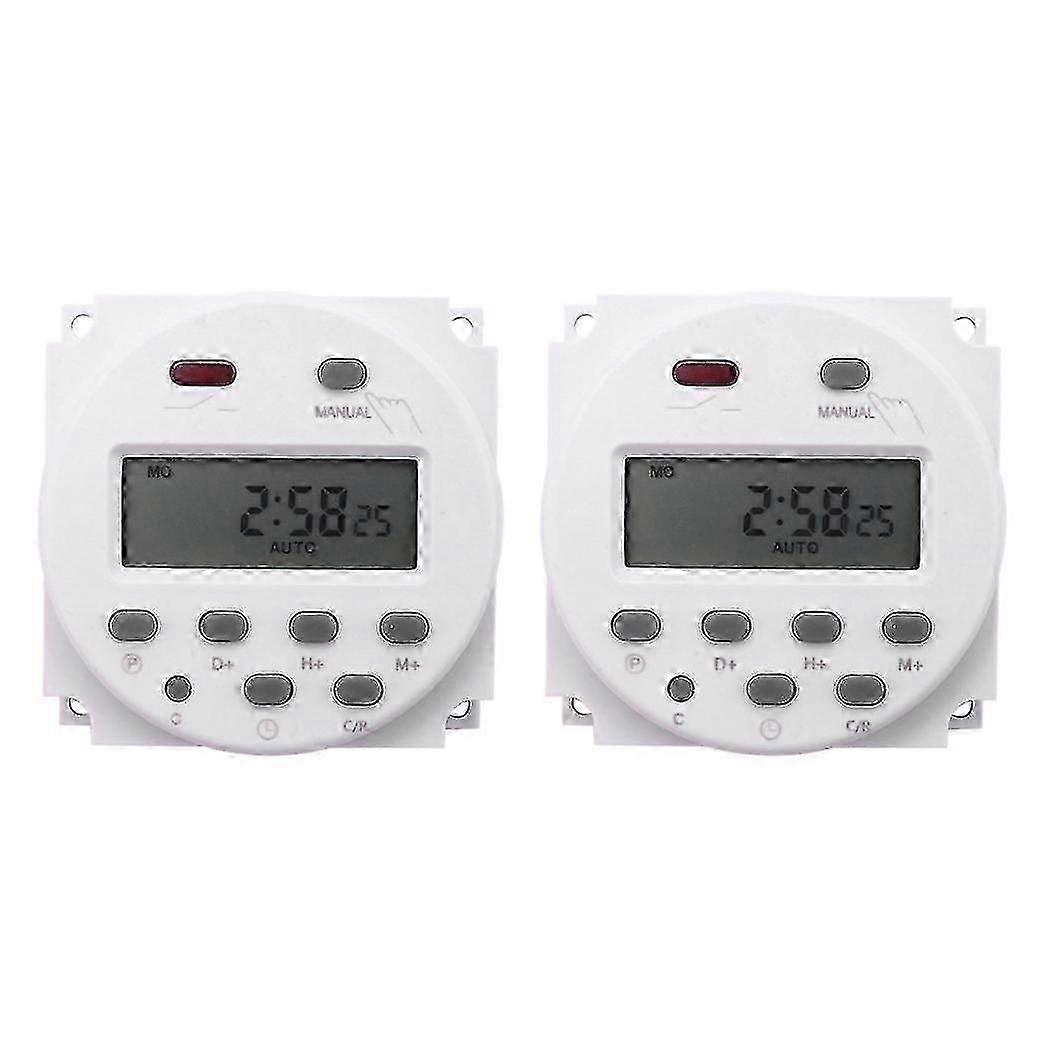 2x New Lcd Digital Control Power Programmable Timer Dc 12v 16a Time Relay Switch