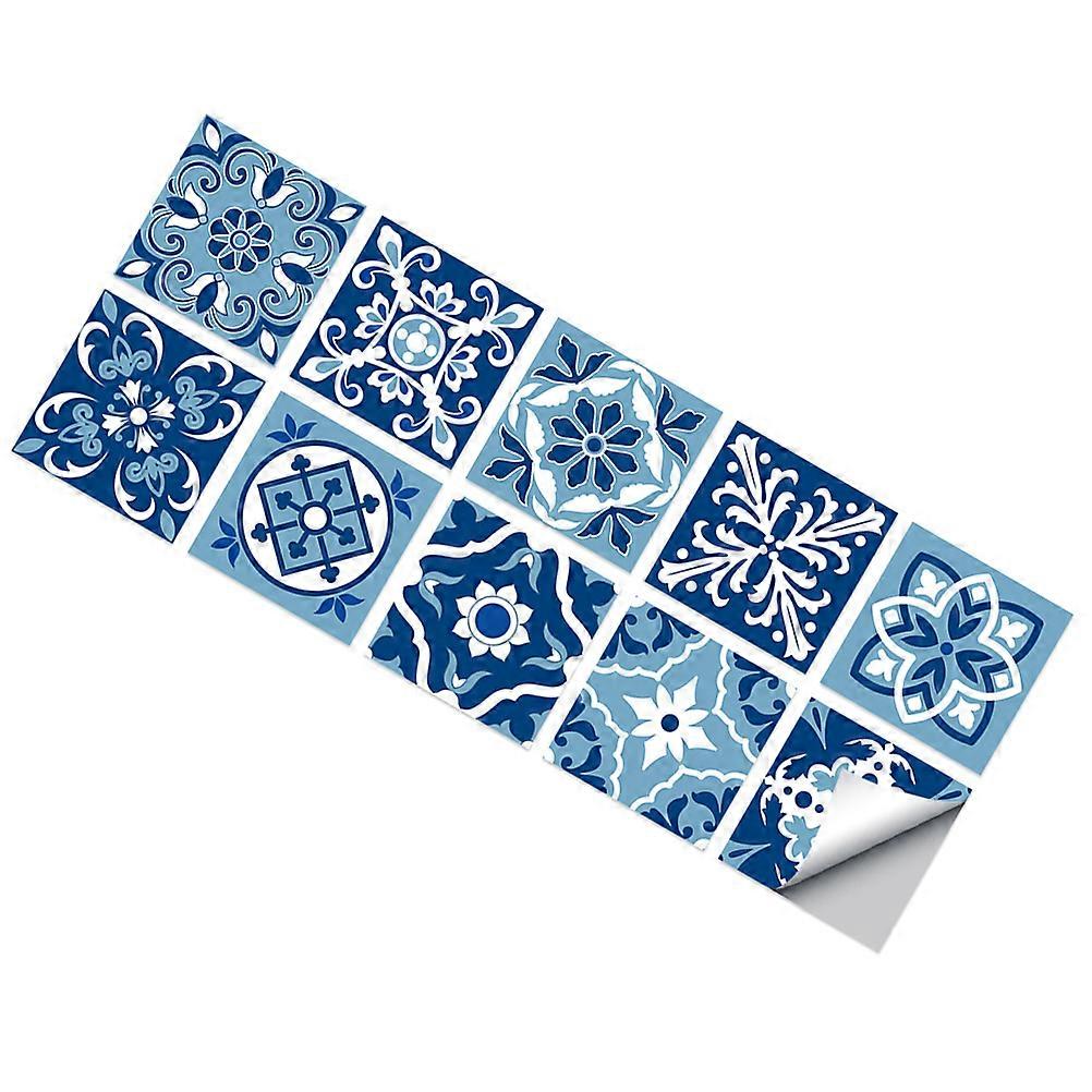 Kitchen Tile Decals Waterproof Sticker 3D Effect Square Design For Cabinets Stairs 15x15cm Assorted Color 10Pack