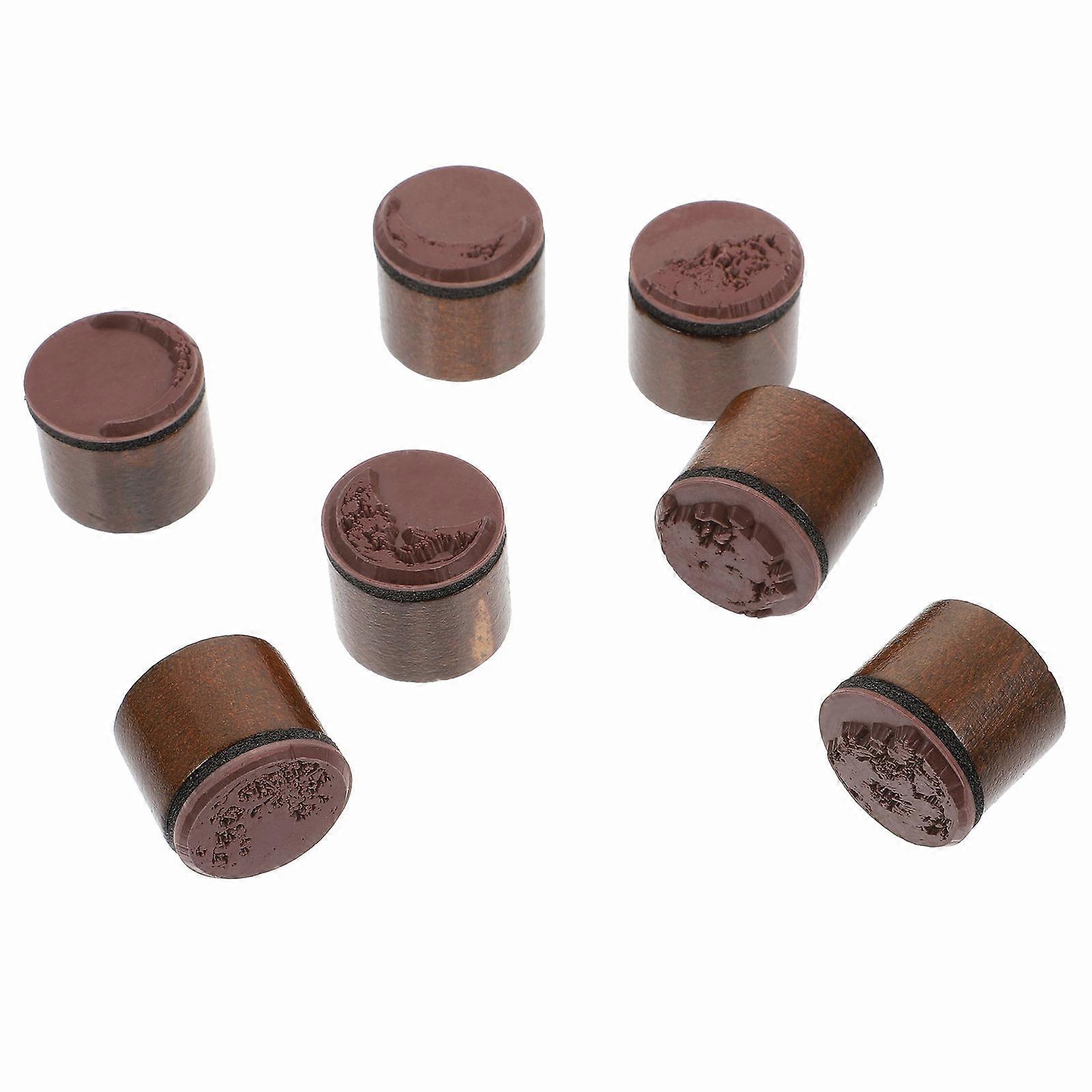 Moon Theme Wooden Stamp Set 7pcs Creative Craft Stamps for Scrapbooking, Card Making and DIY Decorative Projects