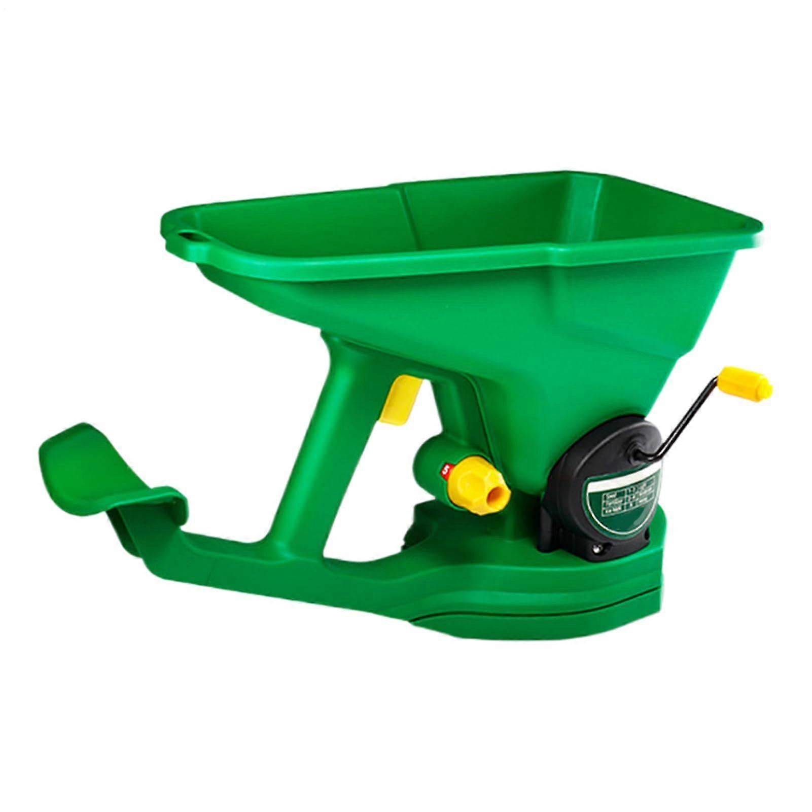 Hand seed spreader – manual fertilizer spreader, adjustable rotating hand spreader