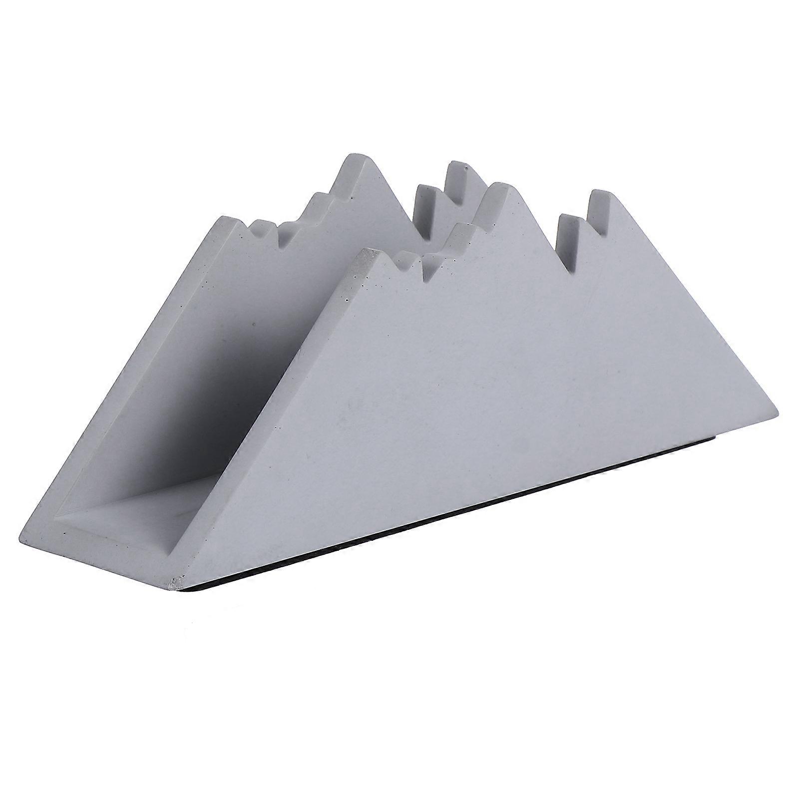 Elegant Mountain Shape Tissue Stand Multifunctional Desktop Tissue Box Light Grey 17x4.5x6.5cm Versatile Storage 1Pack