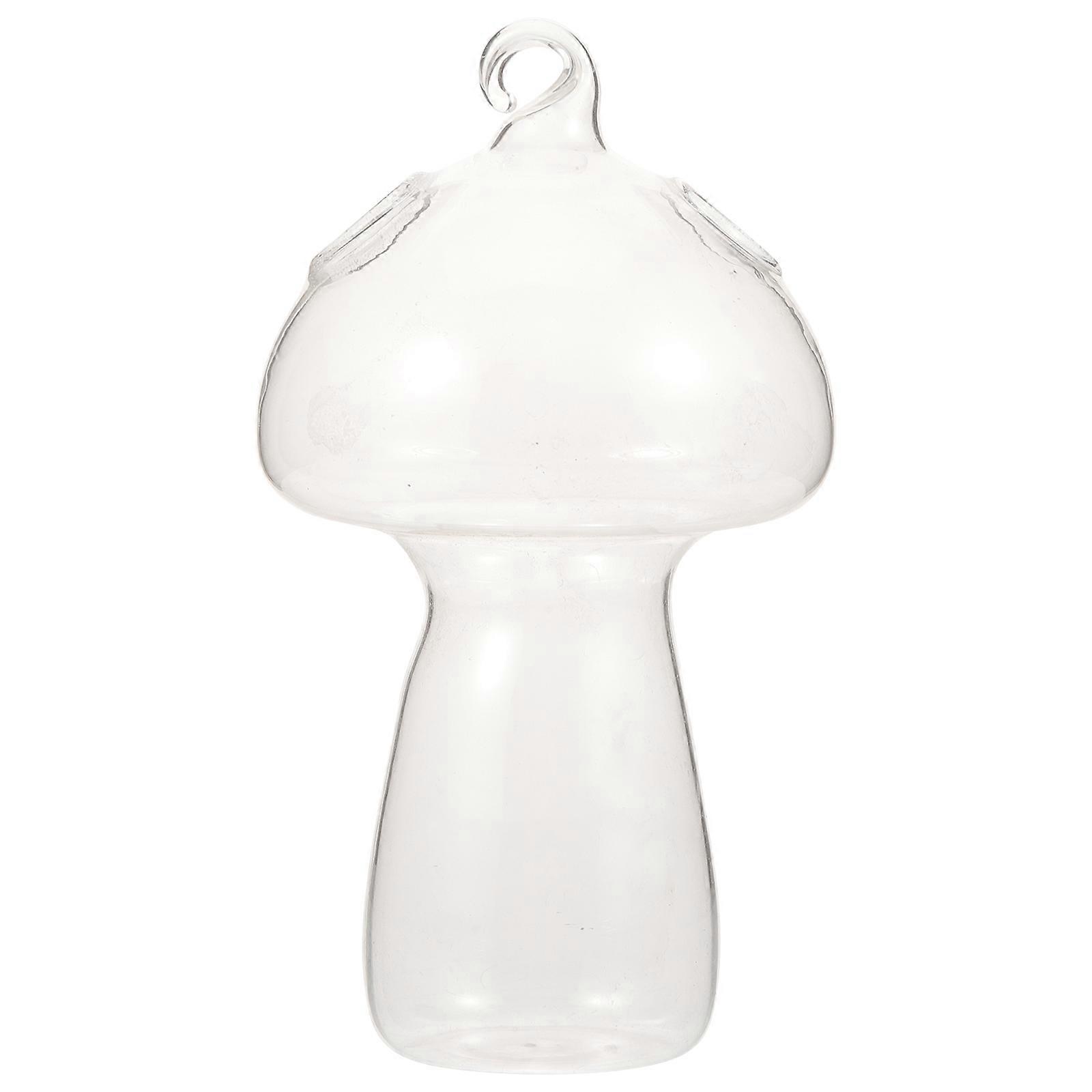 Hanging Mushroom Shaped Glass Vase for Home Use Transparent Multi-functional Decorative Planter