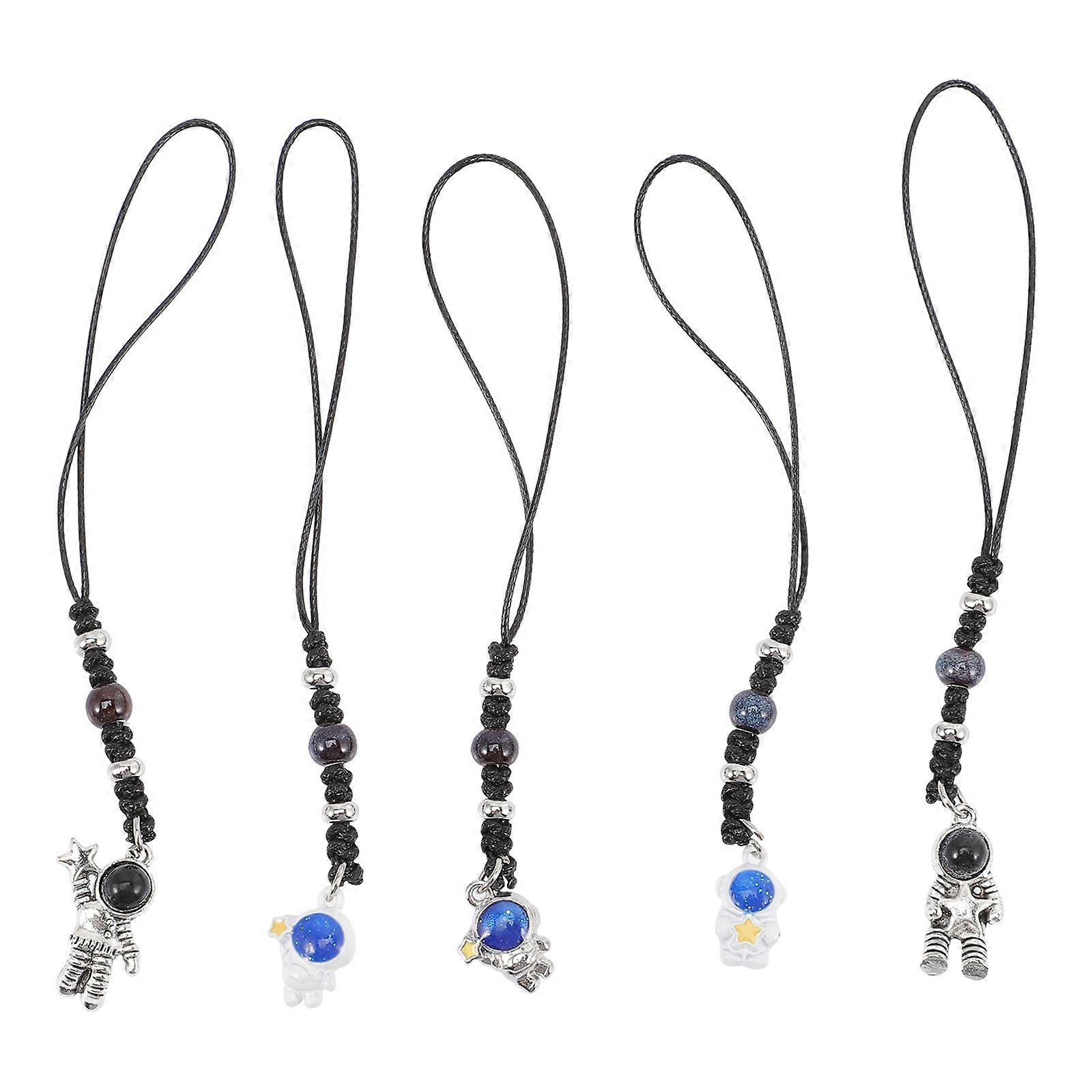 Space Man Keychain Phone Case Pendant Decorate Keyholders Assorted Color 5Pcs