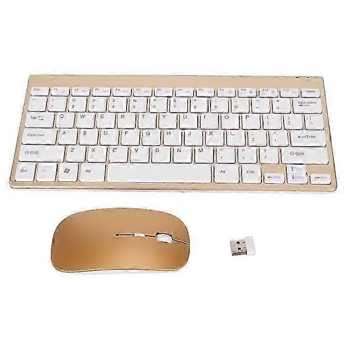 HURRISE Smart Wired Keyboard Mouse Kit Wired Keyboard Mouse Kit Silent Button Computer Keyboard Silver Gold