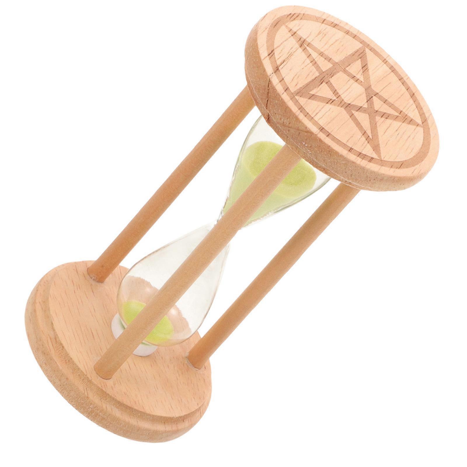 Wood Sand Timer Star Pattern Hourglass Timer Living Room Chocolate 1Pack