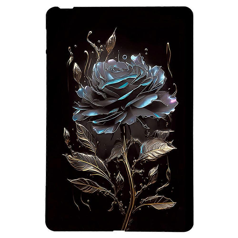 For Amazon Kindle Paperwhite (2024) TPU Case Pattern Printing Slim Tablet Protective Cover Black Rose