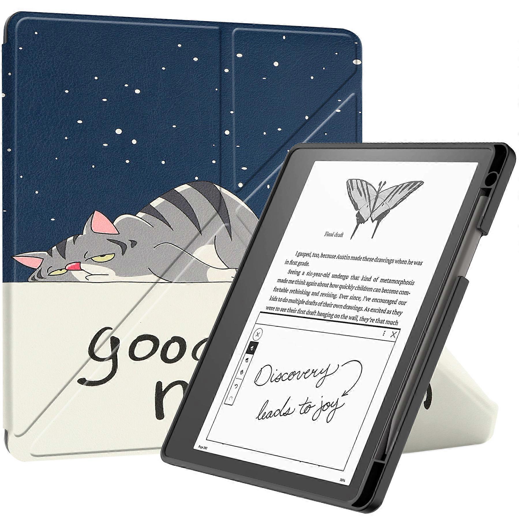 TKdaddy für Amazon Kindle Scribe Pattern Printing Design Leder E-Reader Case Origami Stand Cover E-Book Reader Shell mit Auto Wake Sleep Cat