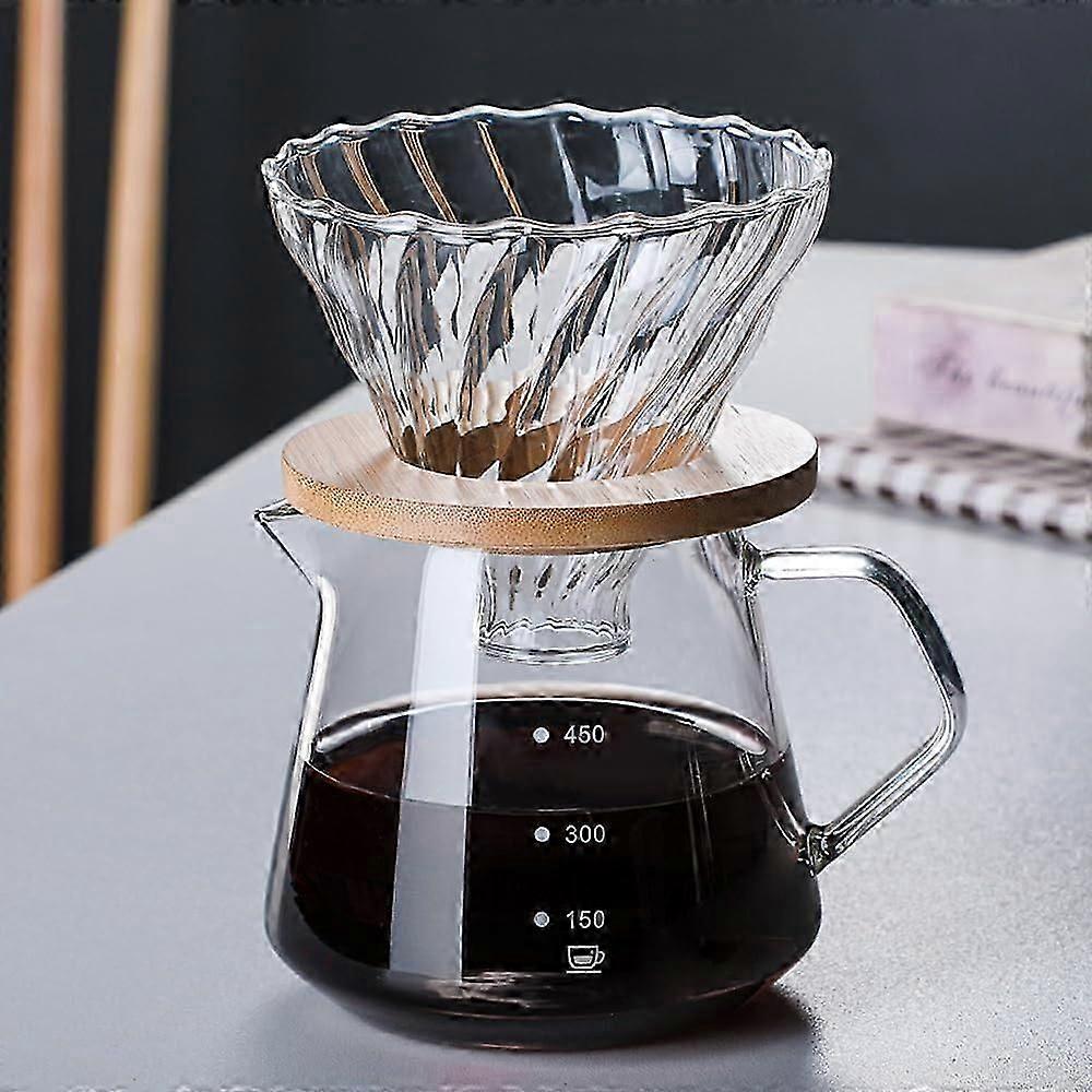 20oz/600ML Glass Pour Over Coffee Maker with Reusable Filter - Ideal for Home & Camping
