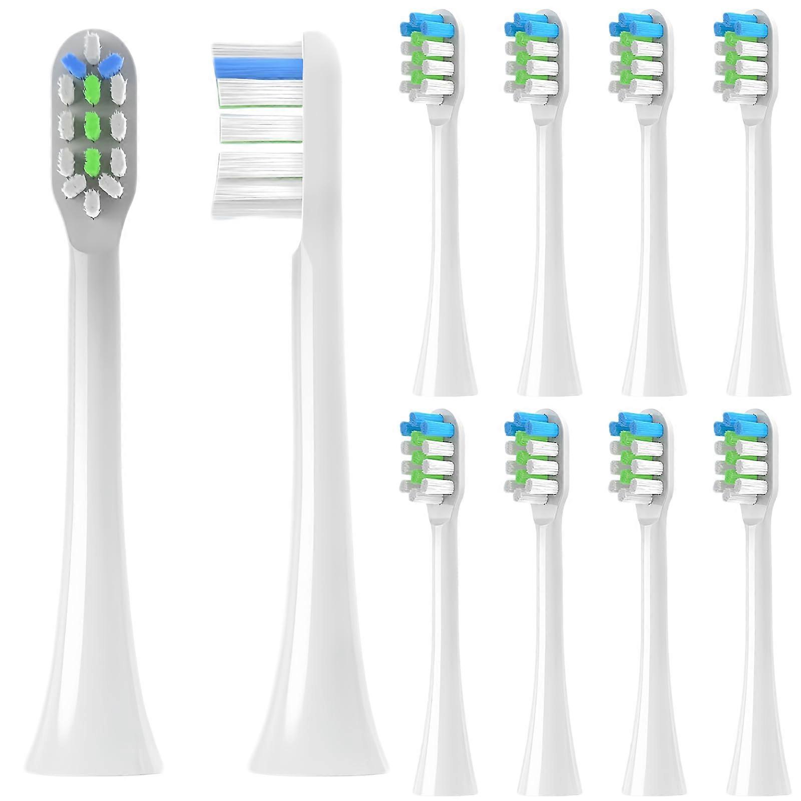 Pack of 10 Ultrasonic Electric Toothbrush Replacement Heads Compatible with Sonic Toothbrushes, Soft Bristle Attachments