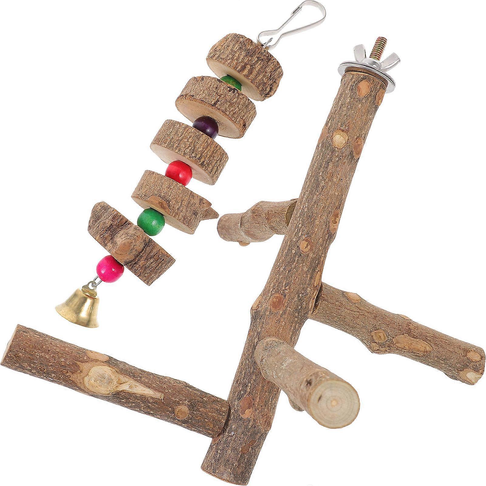 Parrot Perch Stand Made of Durable Synthetic Material for Home Assorted Color Safe and Fun Toy 2pcs