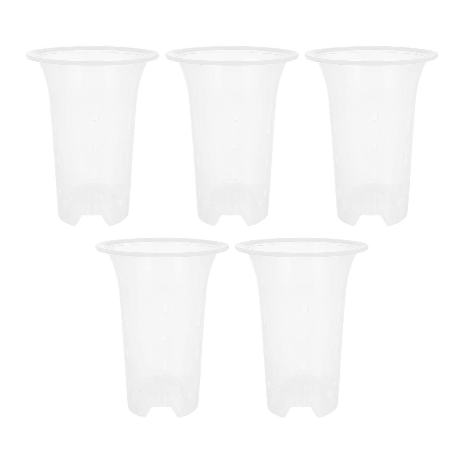 أواني النباتات الداخلية وعاء حضانة بلاستيك أوركيد متين مع ميزة امتصاص الرطوبة 4 بوصة 5 قطع