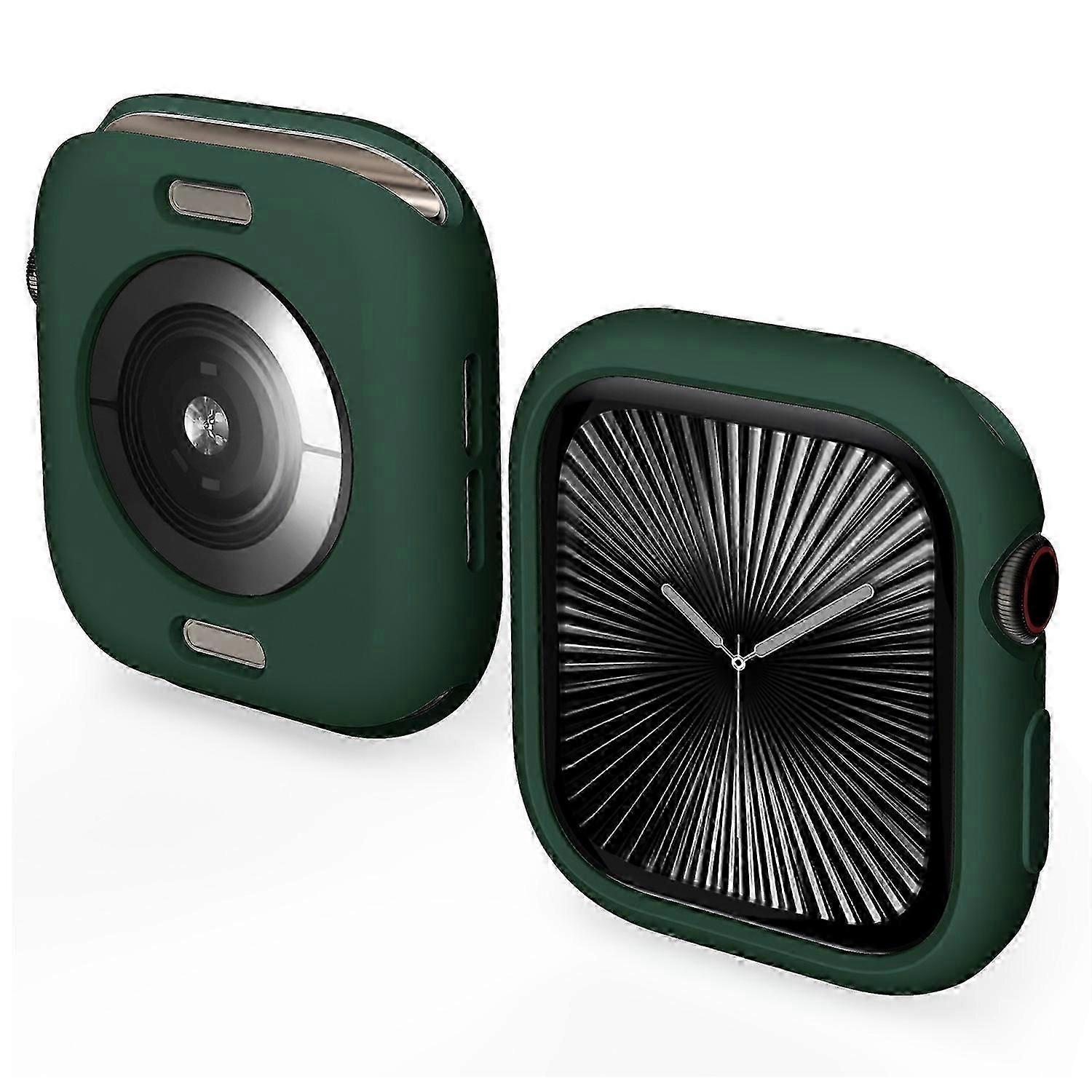 For Apple Watch Series 10 46mm Case Half Wrapped Soft TPU Protective Watch Cover - Green