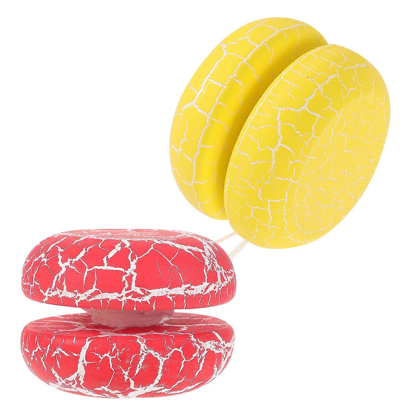 Toddler Learning Toys 2Pcs Yo Yo Toy Game Wooden Yo Yo Assorted Color Early Education Coordination Improvement