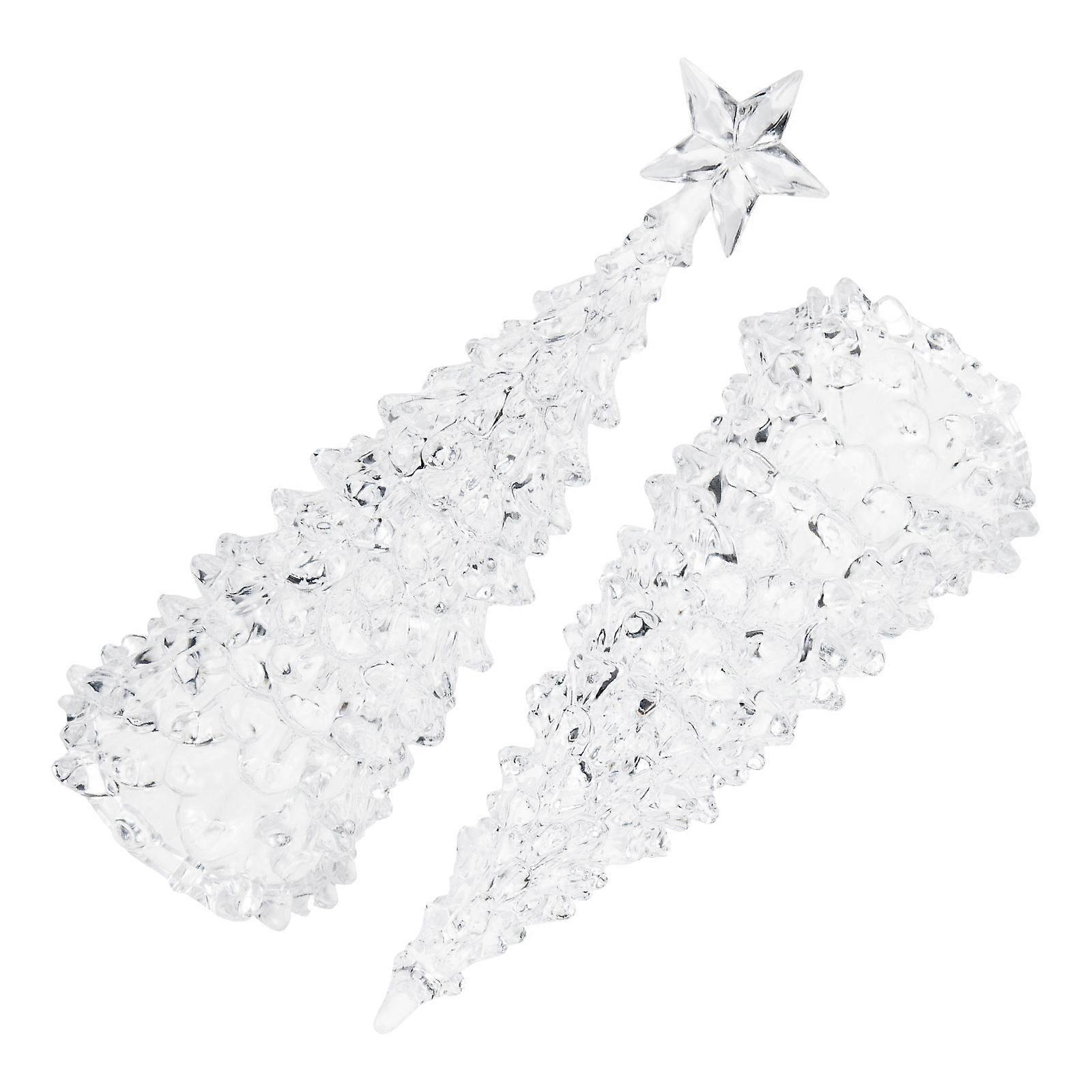 Acrylic Christmas Tree Ornaments for Decor Transparent Color Enhance Festive Atmosphere 2 Pieces
