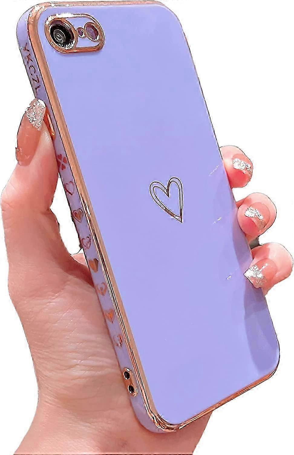 Compatible with iPhone SE 2022 Case/iPhone SE 3 Case 2022 / iPhone SE 2020 Case/iPhone 8 Case/iPhone 7 Case with Loving Heart Pattern Side Print Desig