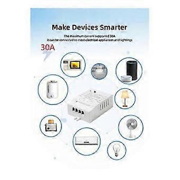 Tuya Smart WiFi Switch DIY Timer AC 85-265V WiFi Wireless Controller 30A Power Meter Kwh