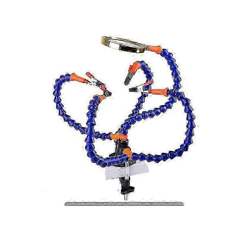 Multi-Function Helping Hand for Soldering with 3X Magnifier & Flexible Arms
