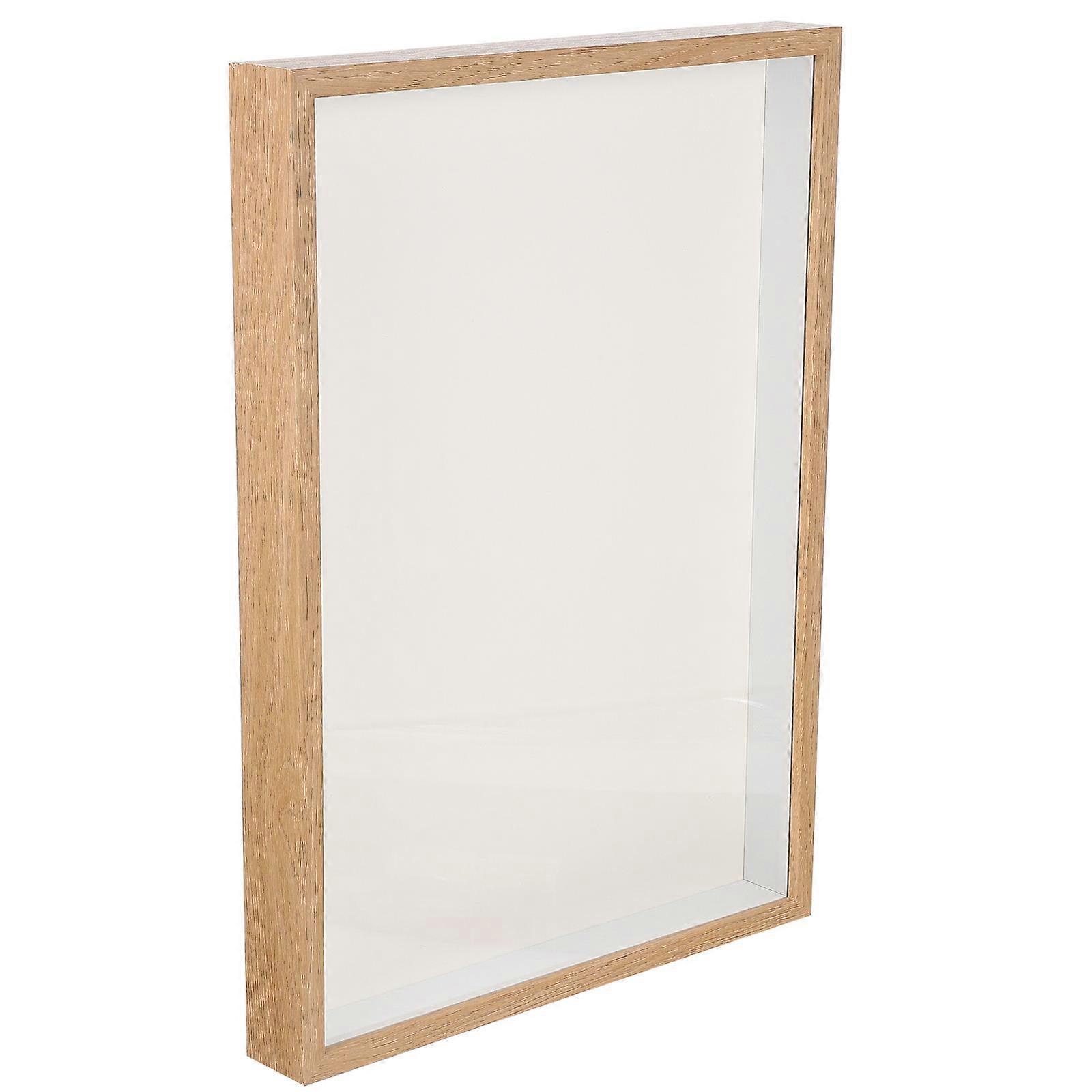 Beige Wood Picture Frame Desk Placement Gift Giving A3 Size Rectangular 1Pcs