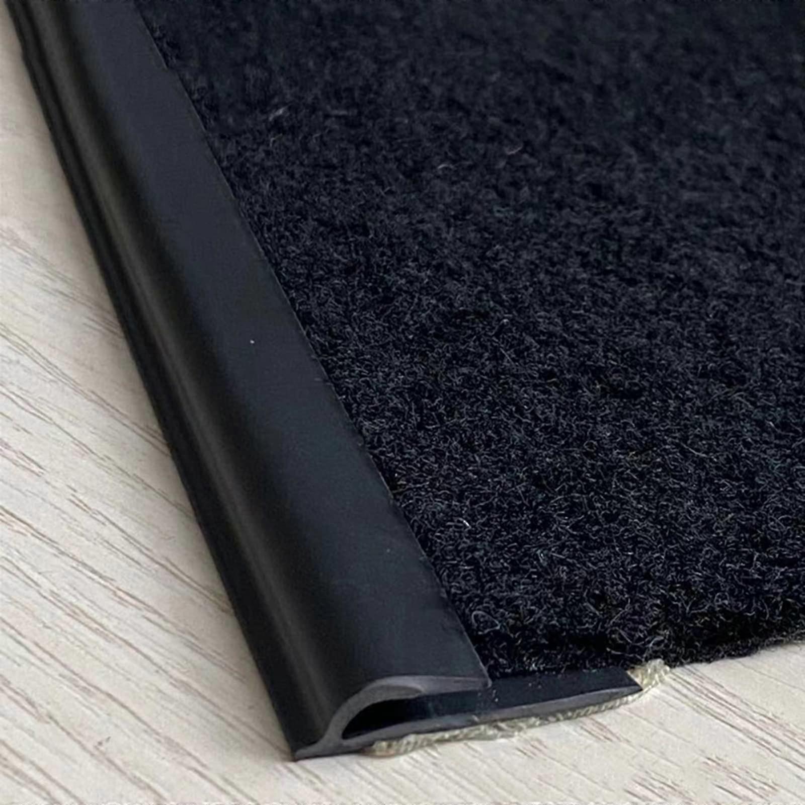Flexible transition strip, PVC threshold ramp with selfadhesive edge, Black / Gray, 750cm