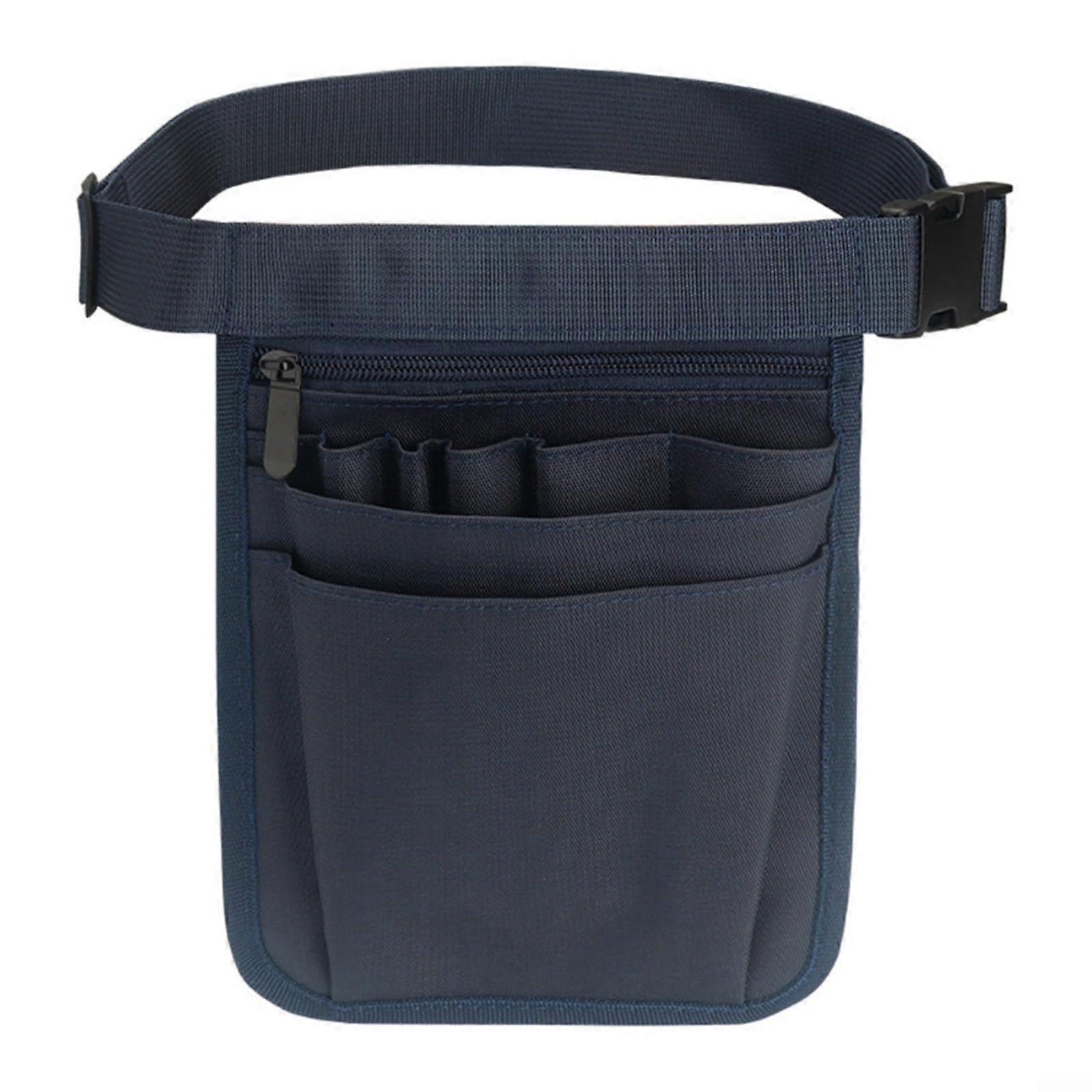 Tool Belt Bag, Waterproof Portable Tool Organizer Waist Bag, Removable Belt, Adjustable DIY Storage Bag for Men, Blue