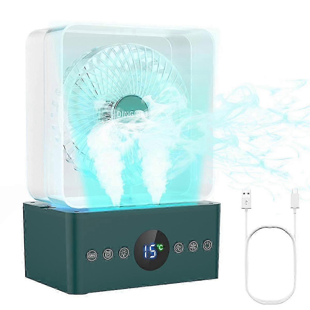 مروحة مكيف هواء محمولة مع 3600 مللي أمبير ، مبرد هواء تبخيري 3 سرعات مع مرطب شخصي