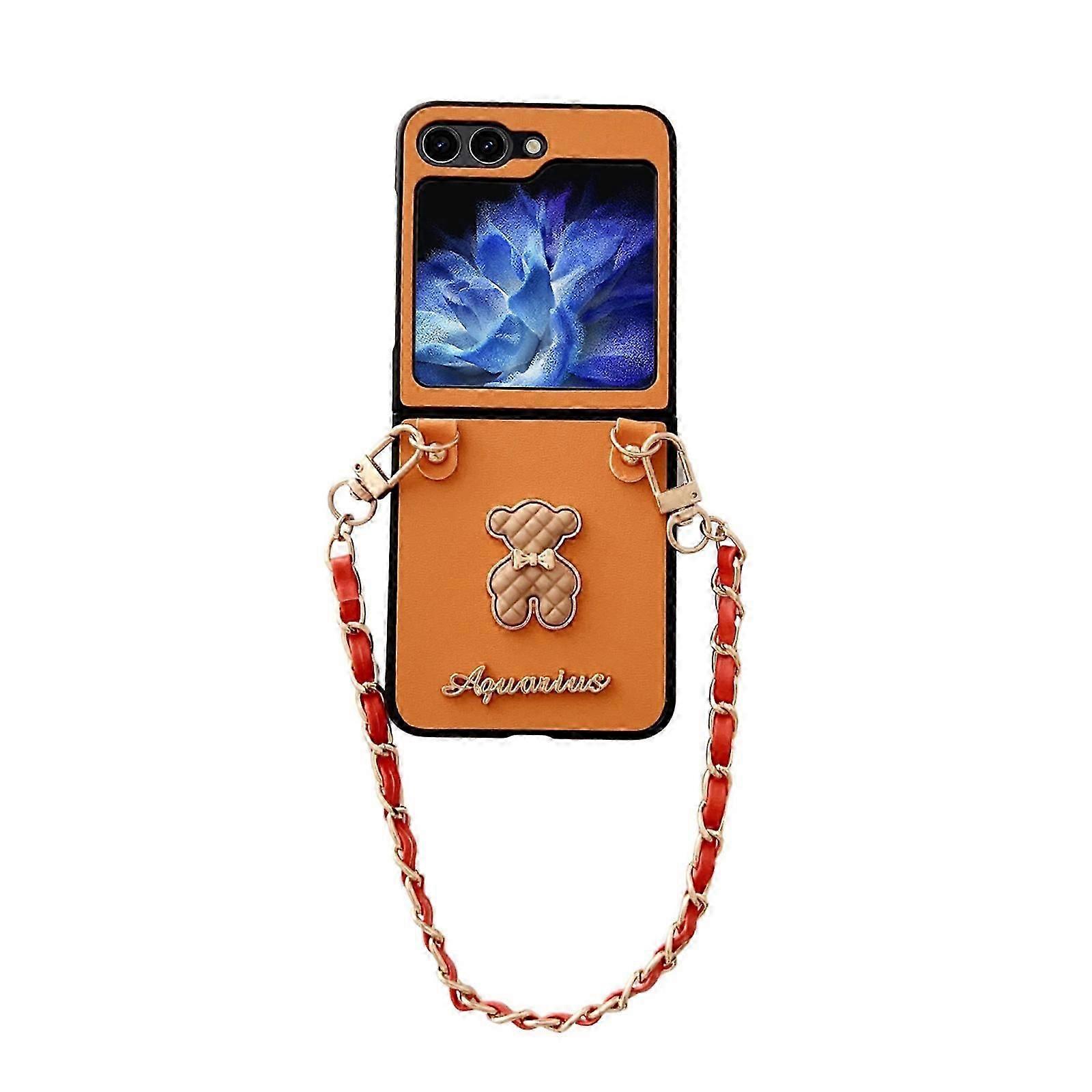 Cute Case for Z Flip 5, Luxury Handheld Shockproof Back Case with Strap for Z Flip 5 2023