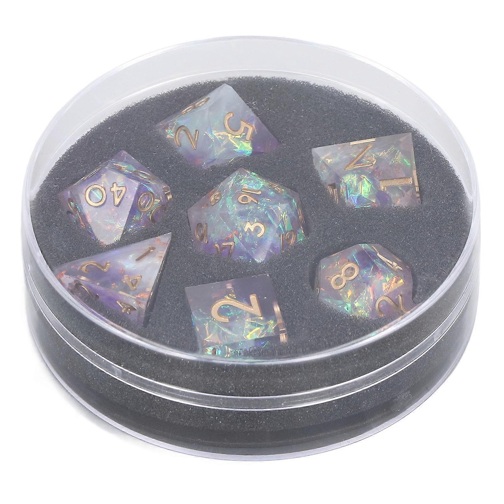7-Piece Sharp-Edged Polyhedral Dice Set for RPGs