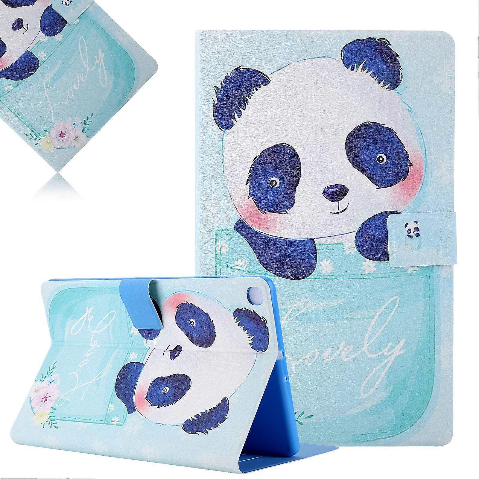 Case for Samsung Galaxy Tab A8 10.5 Inch 2021 (SM-X200 / X205) Ultra Thin Lightweight PU Leather Folio Stand with Magnetic Auto Sleep/Wake - Panda