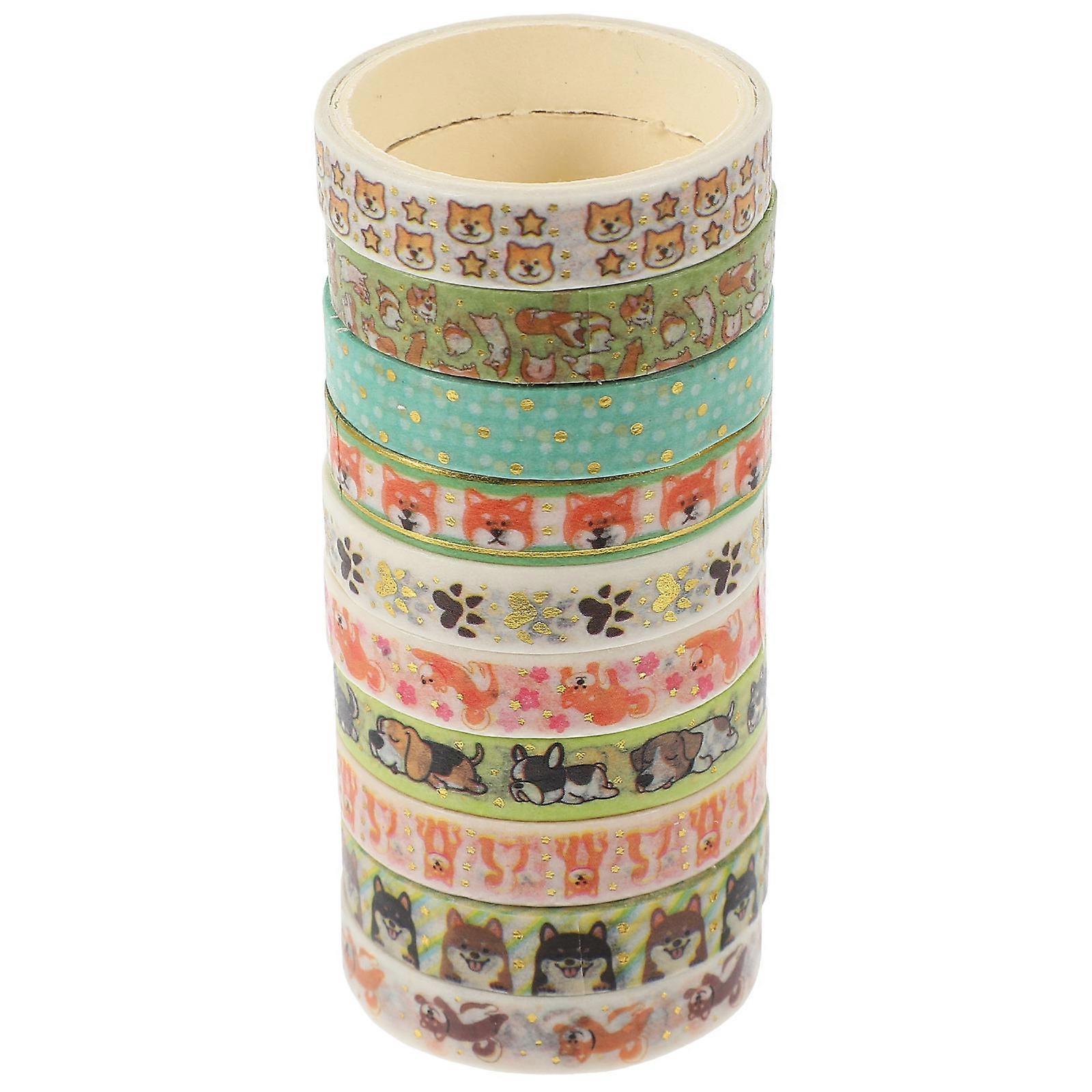 Animal Print Washi Tapes Craft Making Stickers For Office Decoration Diary 200X0.8cm Adhesive 10 Rolls