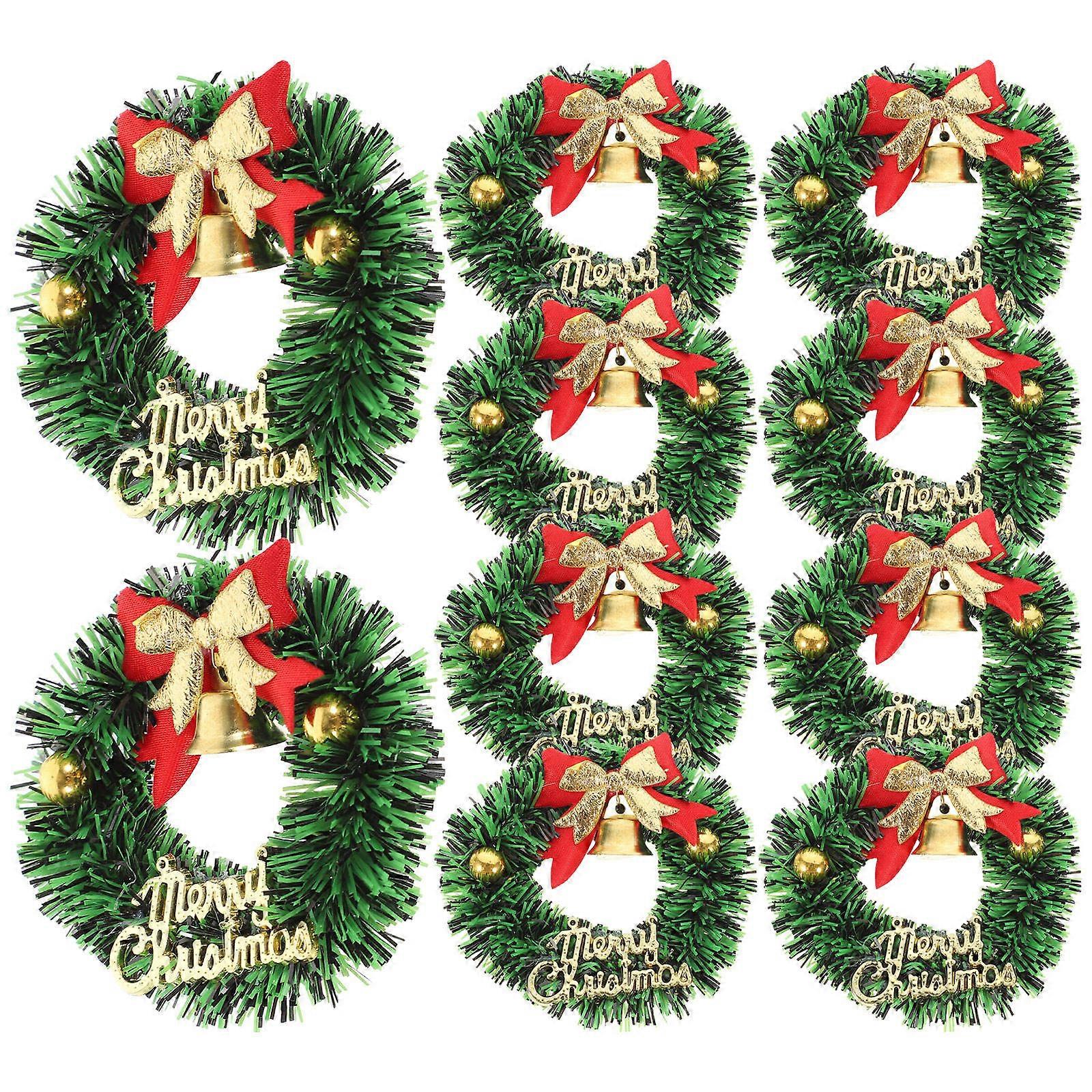 Mini-Weihnachtskranz, grün, 10er-Set