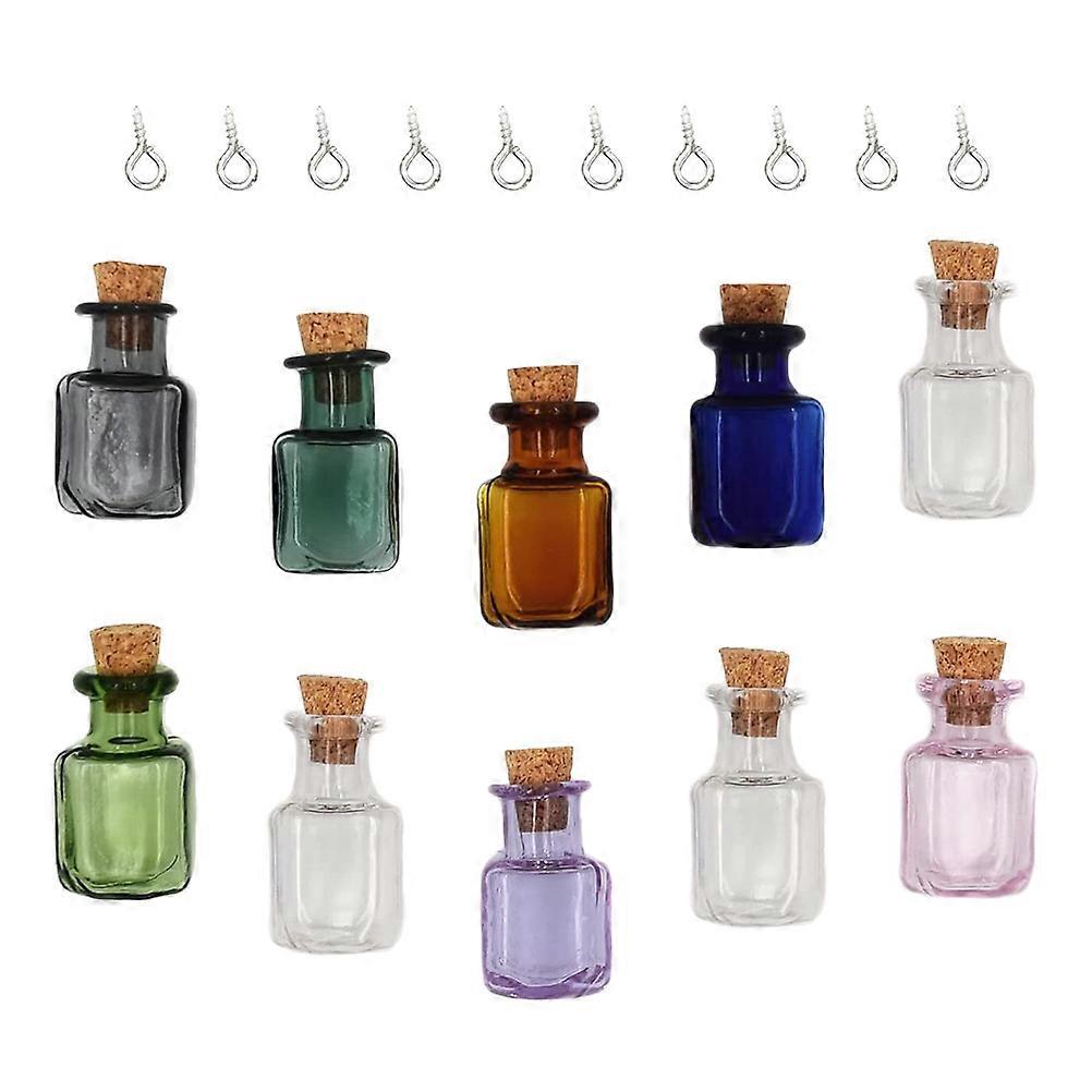10pcs Mini Glass Jars with Cork Lids – Transparent Bottles for DIY Crafts, Party Decor, and Storage of Essential Oils & Perfumes