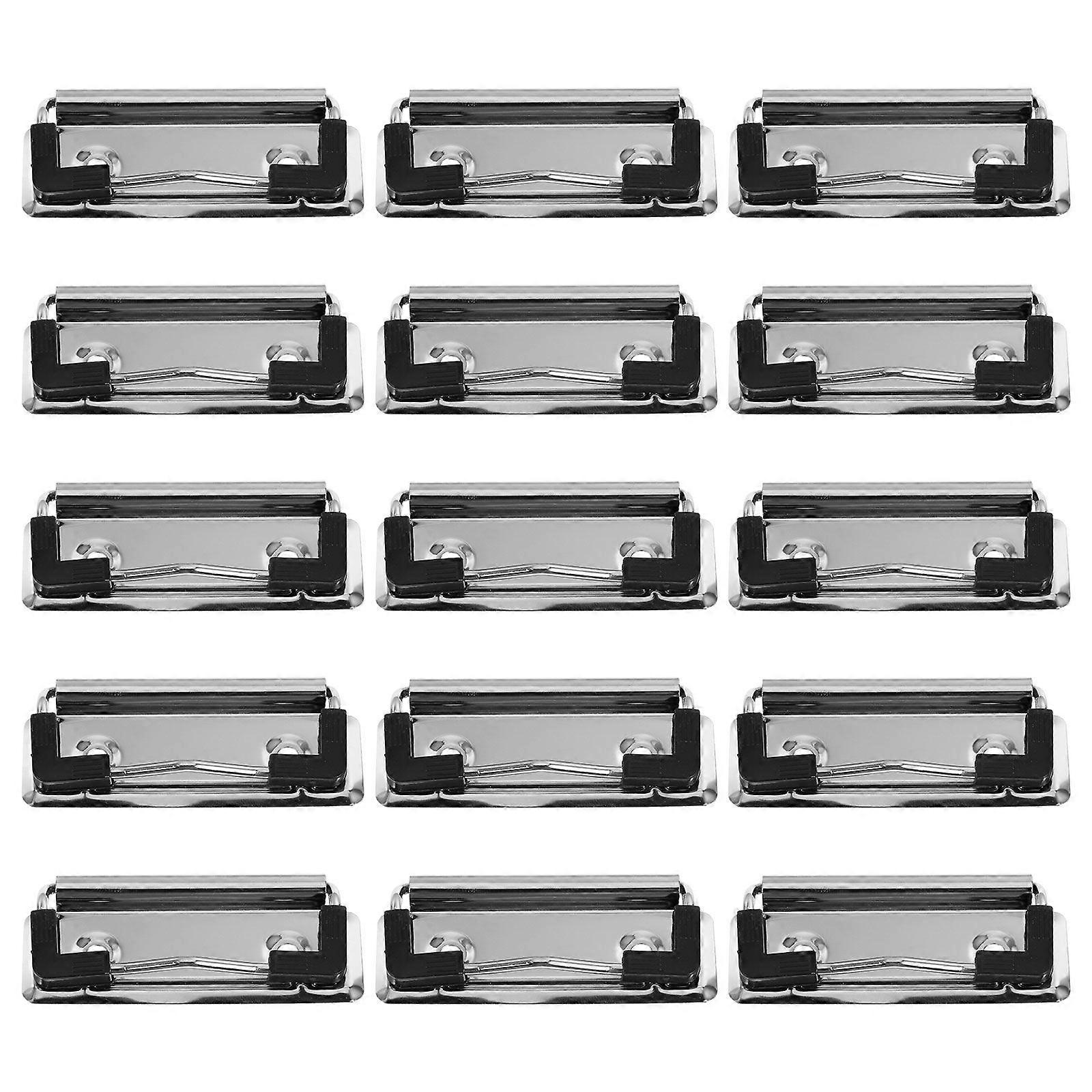 15pcs Clipboard Clips Mountable Metal Clip Spring-Loaded File Folder For School