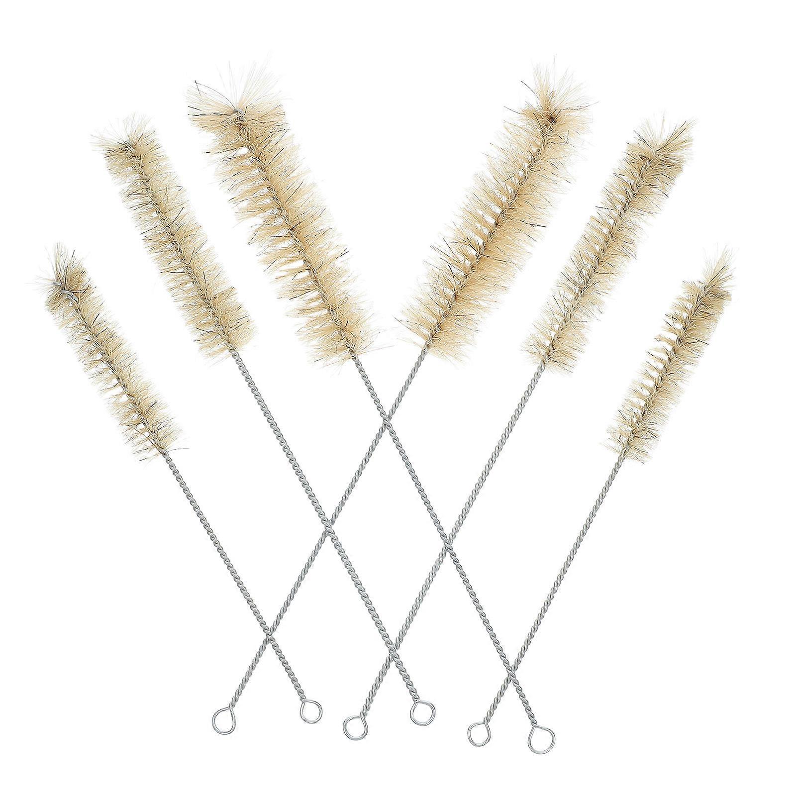Multipurpose Glassware Cleaning Brushes 6Pcs Nylon and Plastic for Cleaning Tasks and Lab Equipment Light Brown Efficient Cleaning
